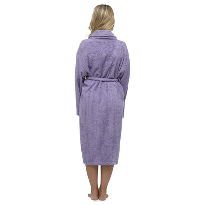 Tom Franks Womens Cotton Towelling Robe - Lilac