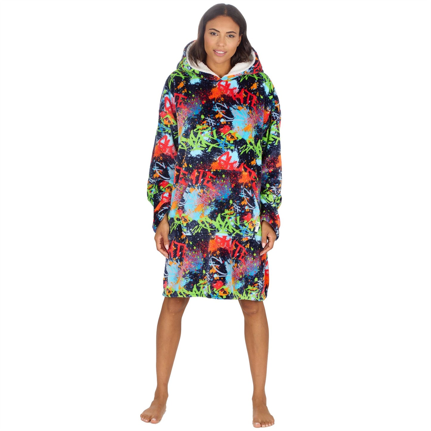 Huggable Hoodie Mens Fleece Oversized Hoodie - Graffiti