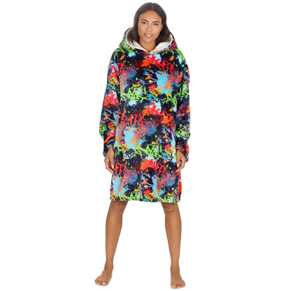 Huggable Hoodie Mens Fleece Oversized Hoodie - Graffiti