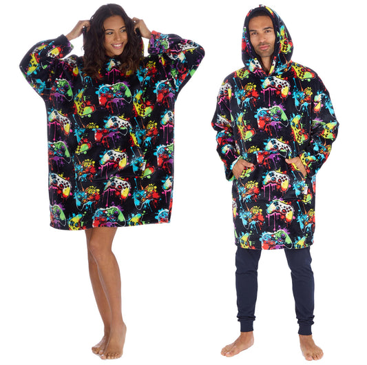 Huggable Hoodie Unisex Fleece Oversized Hoodie - Navy Gamer