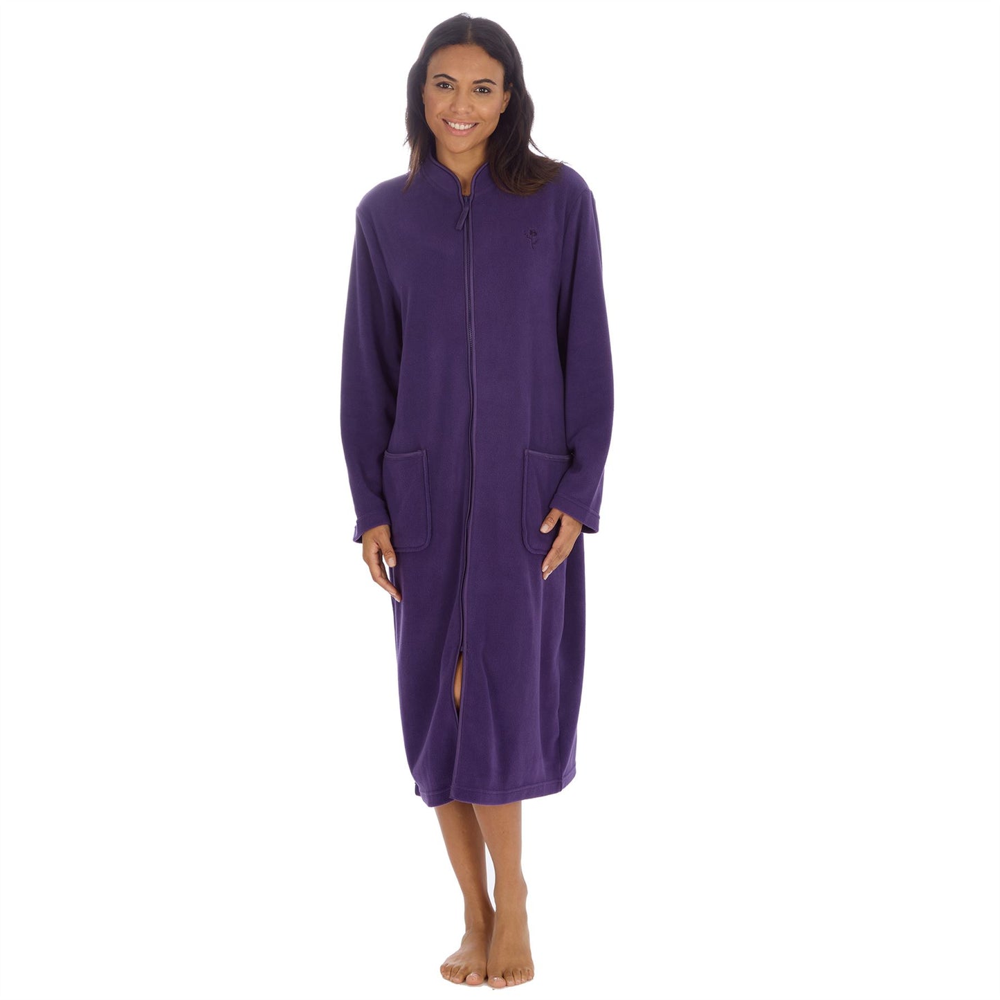 Countess Christie Longer Length Zip Housecoat - Purple