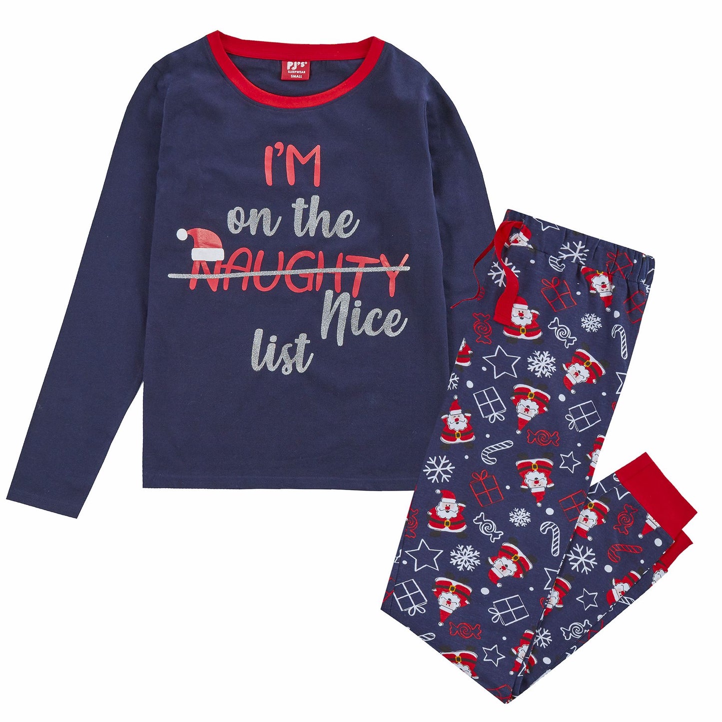 PJ's Womens 'I'm On The Naughty/Nice List' Pyjama Set
