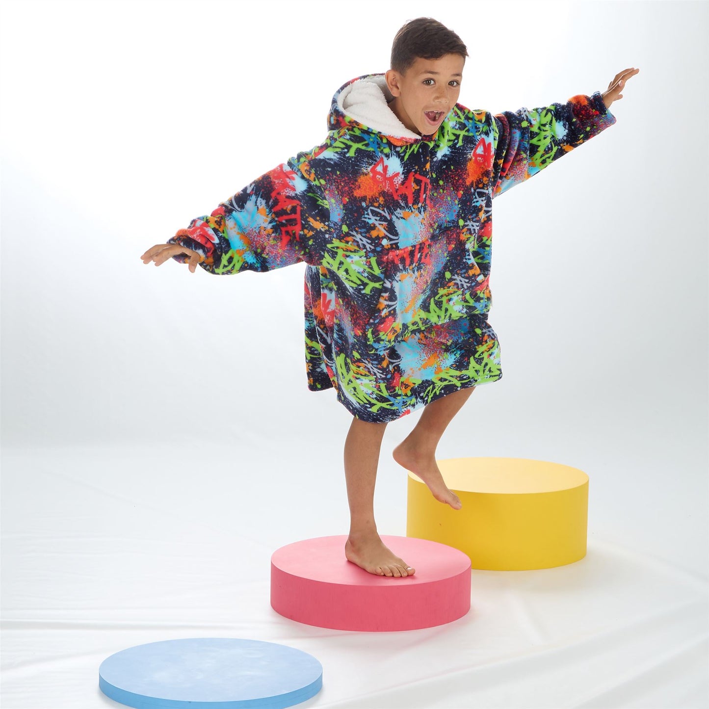 Huggable Hoodie Kids Fleece Oversized Hoodie - Graffiti