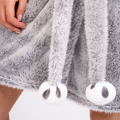 Loungeable Womens Frosted Spot Fleece Hooded Robe