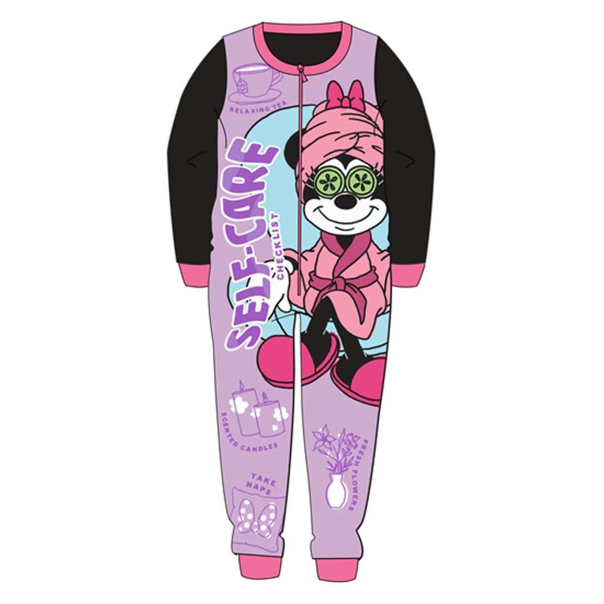 Kids Minnie Mouse 'Self-Care' Fleece Onesie