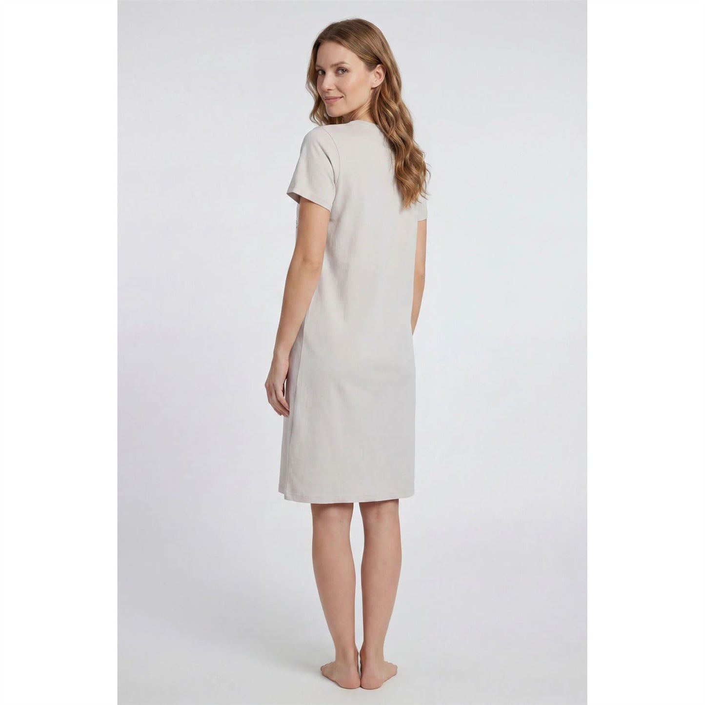 Gaubert Womens 'Worry Less Live More' Nightdress - Beige Gaubert
