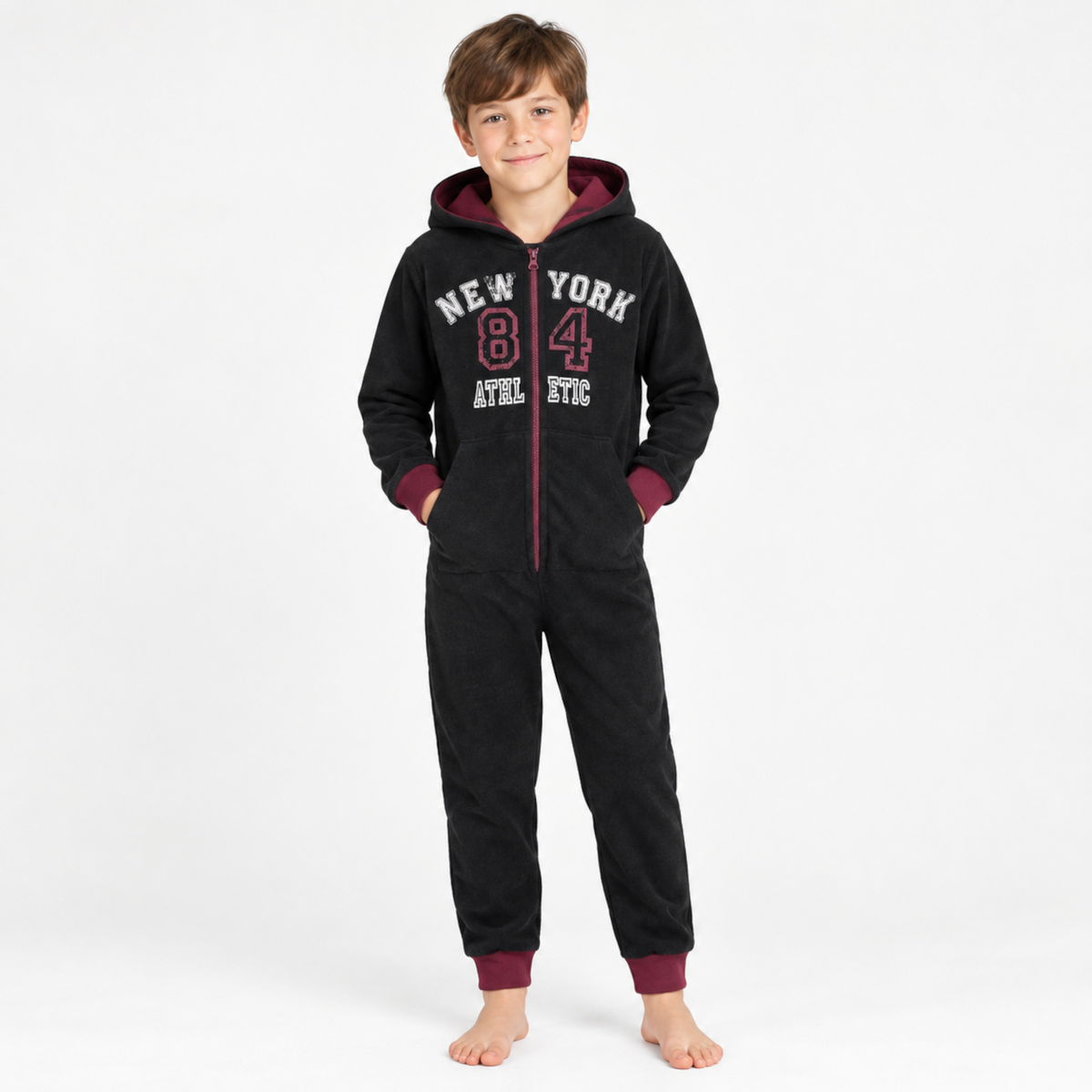 Onezee Kids Logo Fleece Onesie - Black Onezee