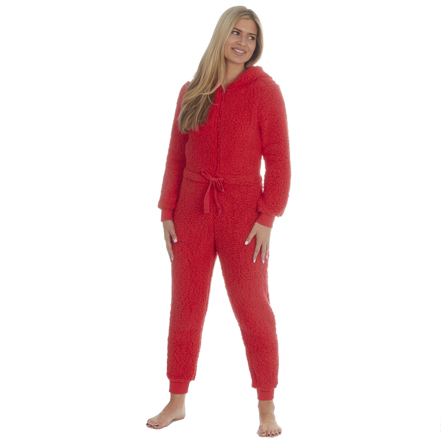 Jenni Intimates Womens Soft Handle Sherpa Fleece Onesie - Papaya