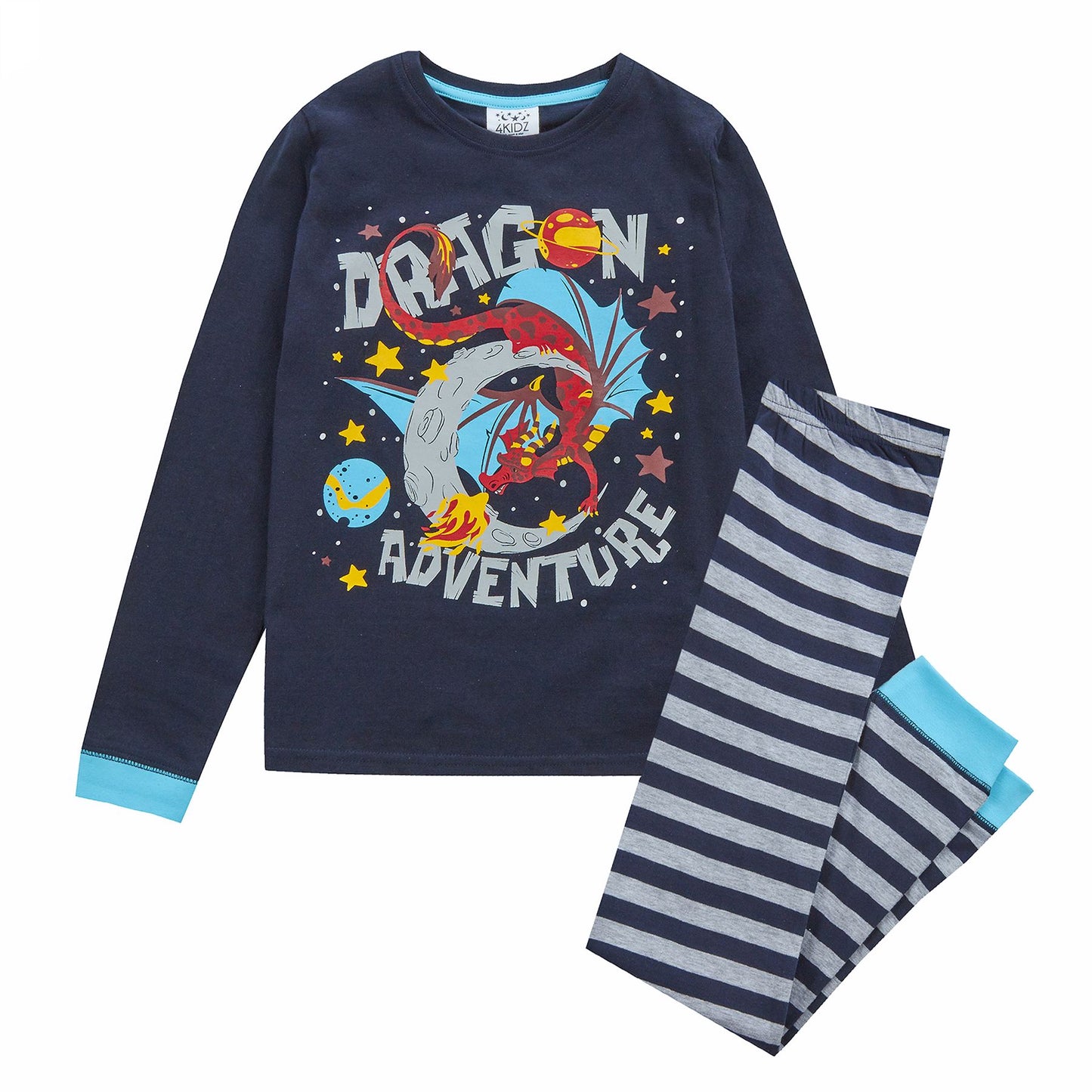 4Kidz Kids 'Dragon Adventure' Pyjamas - Blue