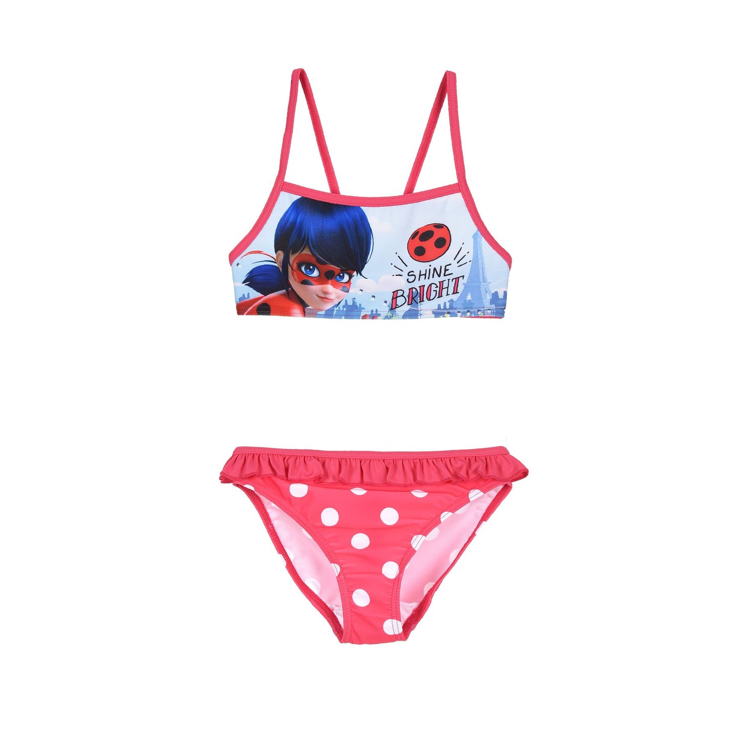 Girls Miraculous Ladybug 'Shine Bright' Bikini Set - Fushia