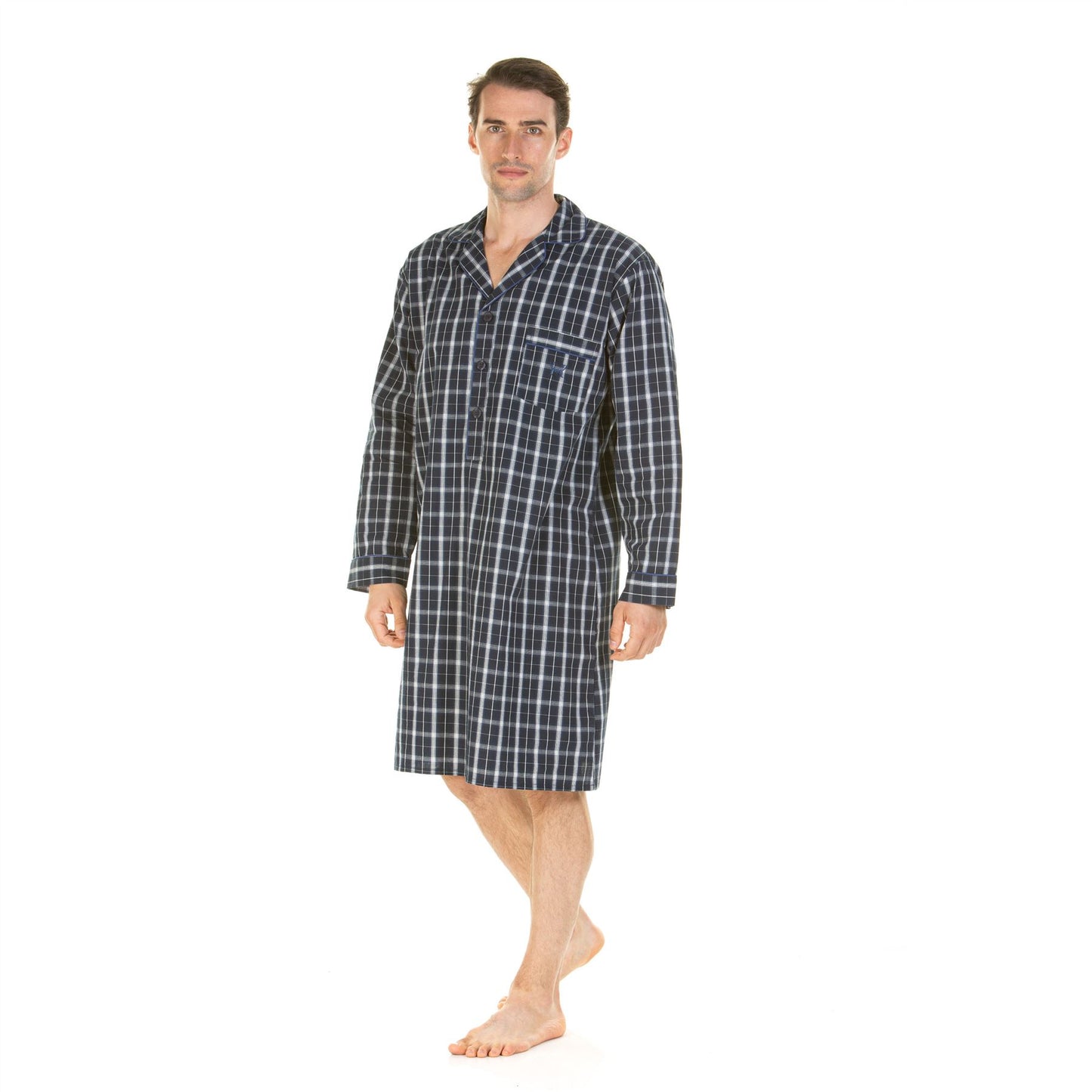 Haigman Mens Cotton Nightshirt - Small Check