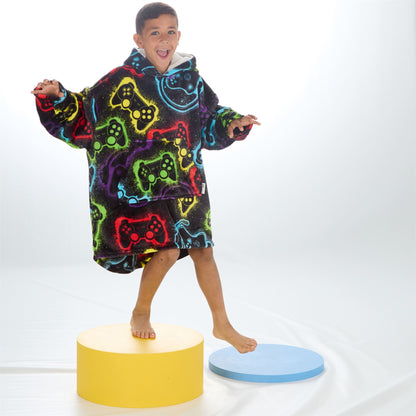 Huggable Hoodie Kids Fleece Oversized Hoodie - Gaming