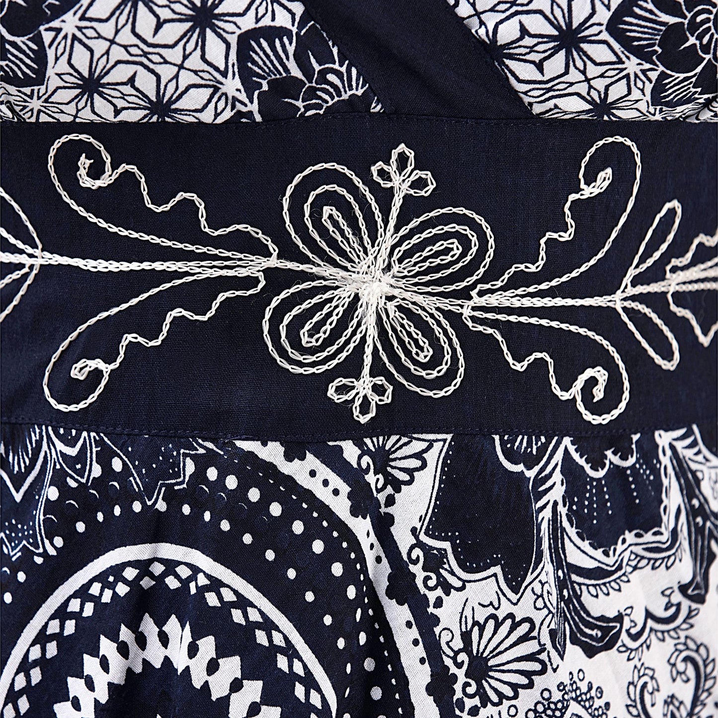 Pistachio Pattern Crossover Dress - Navy