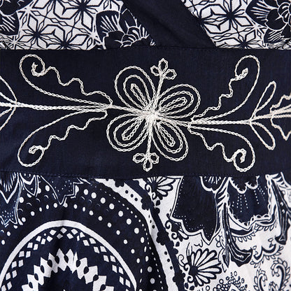 Pistachio Pattern Crossover Dress - Navy