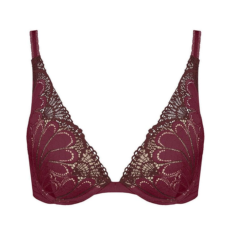 Wonderbra Refined Glamour Triangle Push Up Bra - Cranberry