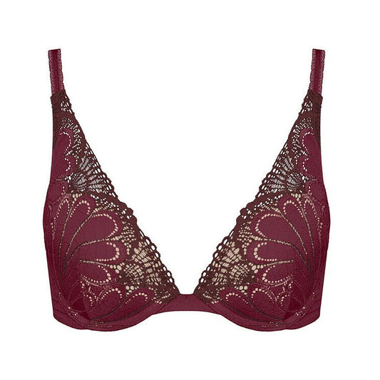 Wonderbra Refined Glamour Triangle Push Up Bra - Cranberry