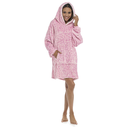 Follow That Dream Womens Panther Fleece Snuggle Hoodie - Pink