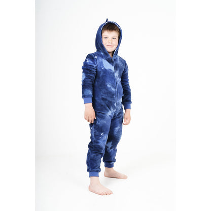 Nifty Kids Shark Fleece Onesie - Blue