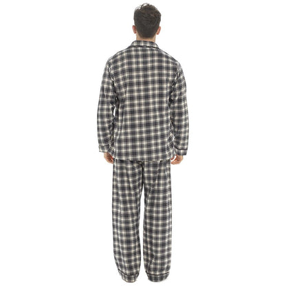 Tom Franks Mens Flannel Pyjamas Grey Check