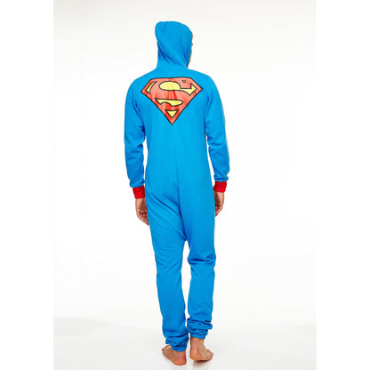 Mens Superman Polycotton Onesie - Blue