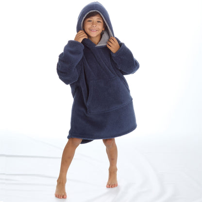Huggable Hoodie Kids Snuggle Fleece Oversized Hoodie - Navy
