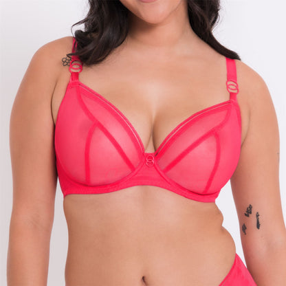 Curvy Kate Lifestyle Plunge Bra - Bright Pink