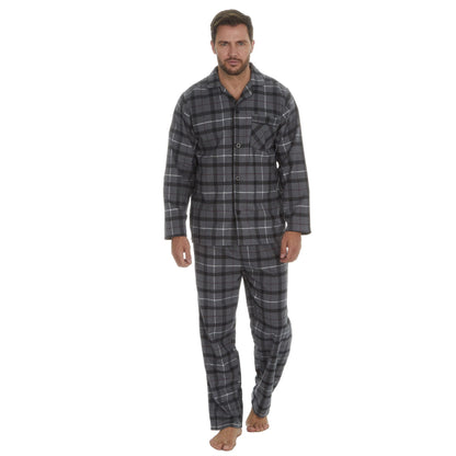 Cargo Bay Mens Printed Flannel Pyjamas - Grey Check