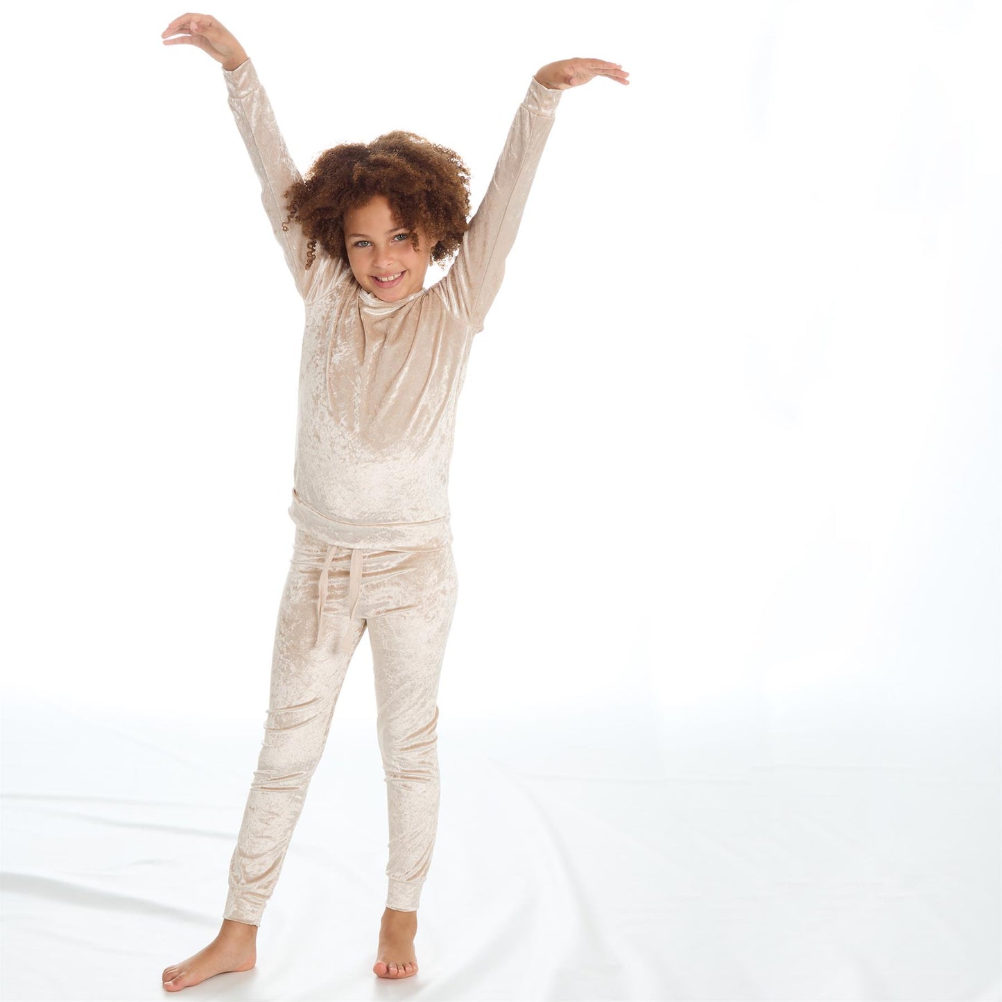 Forever Dreaming Girls Crushed Velvet Pyjamas - Gold