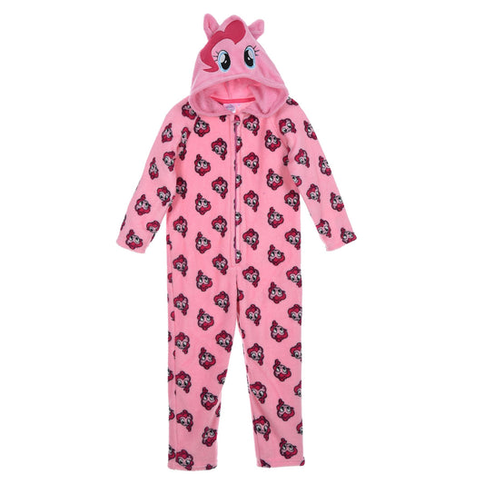 Girls My Little Pony Print Fleece Hooded Onesie - Pink
