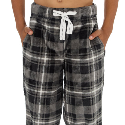 Cargo Bay Boys Fleece Lounge Pants - Charcoal Check