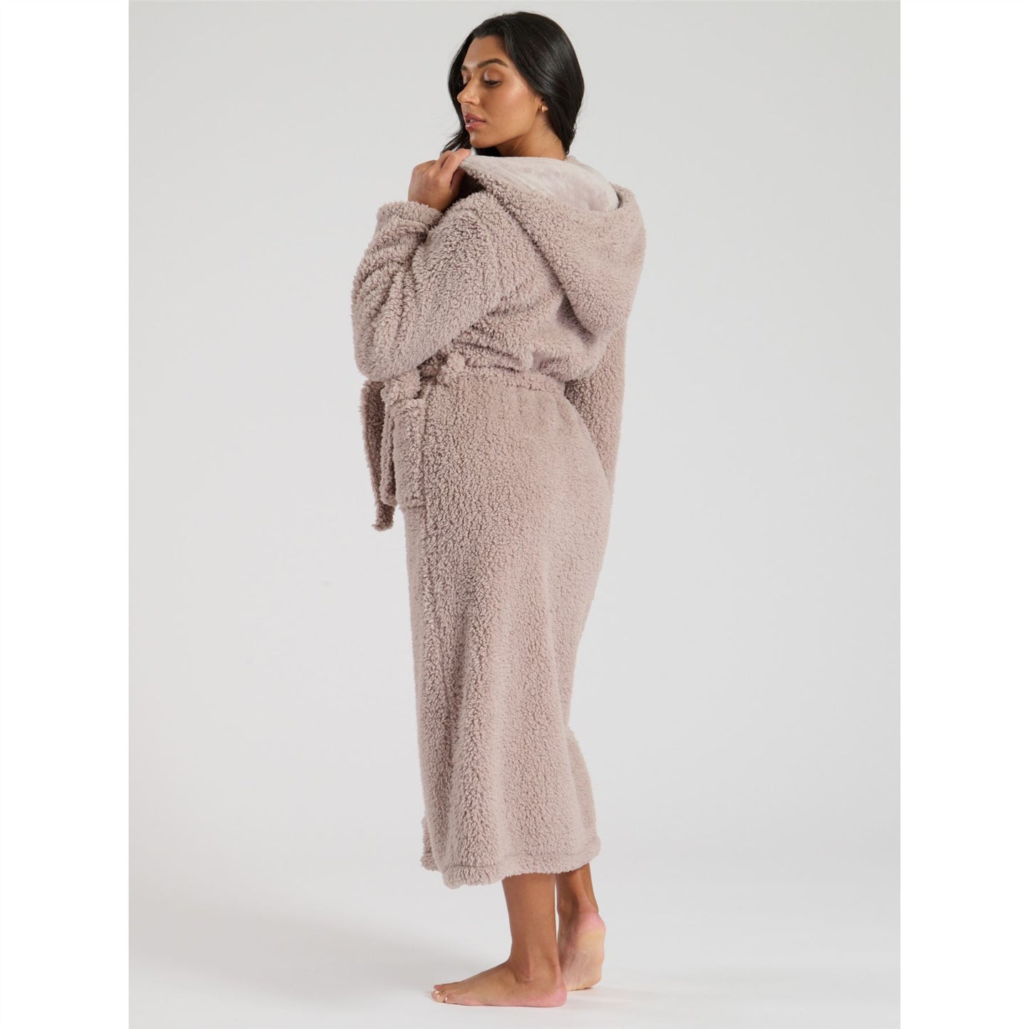 Loungeable Luxury Sherpa Fleece Maxi Robe - Mink