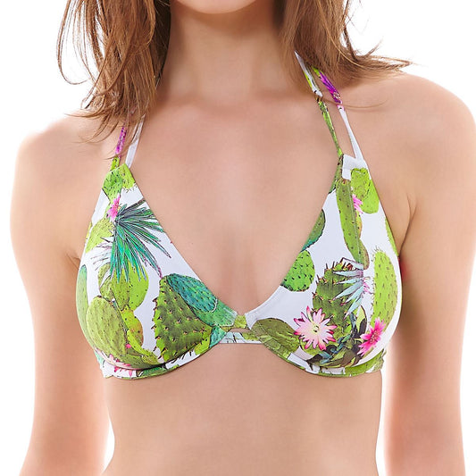 Freya Cactus Bandless Halter Bikini Top - Lime Fizz