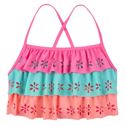 Red Melon Girls Laser Cut Floral Bikini Set (7-13 Years)