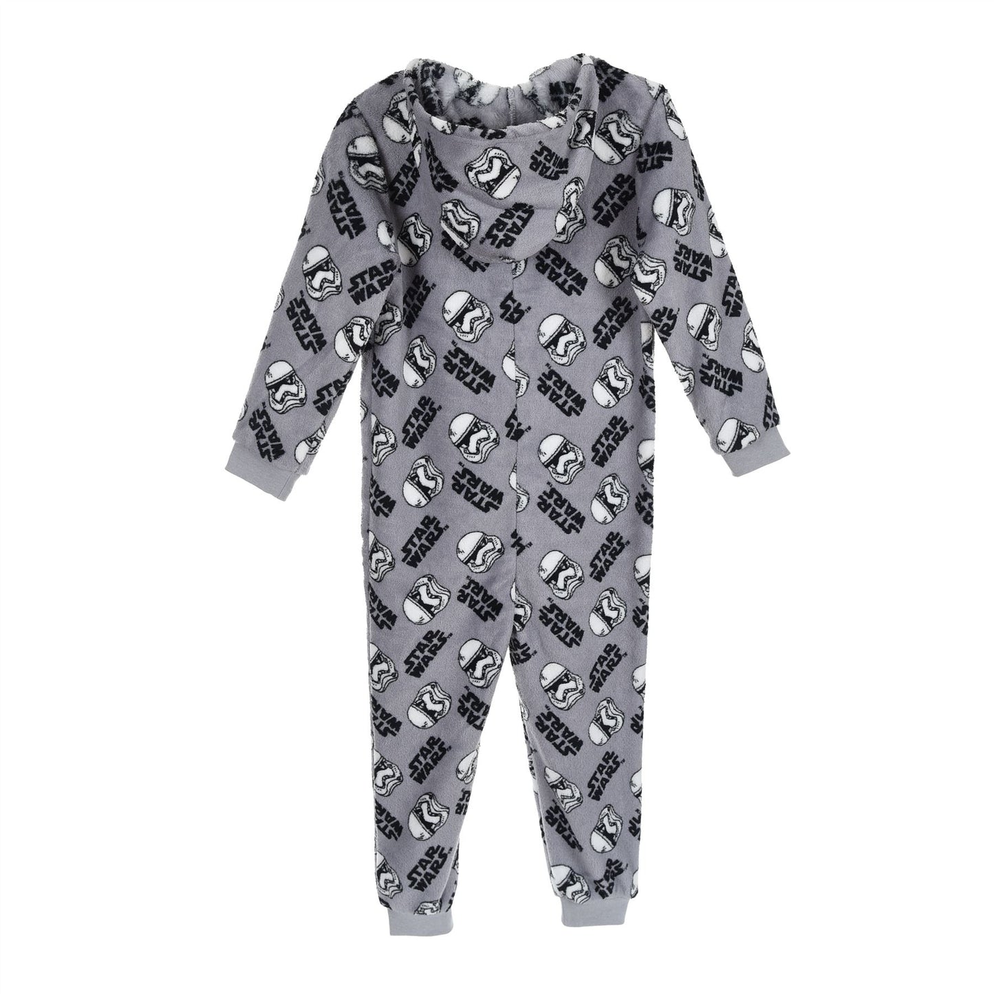 Boys Star Wars Fleece Hooded Onesie - Grey Print