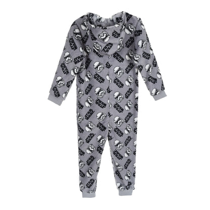 Boys Star Wars Fleece Hooded Onesie - Grey Print