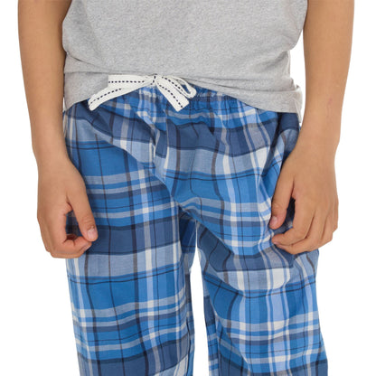 Cargo Bay Kids Top and Woven Check Bottoms - Grey Marl/Denim