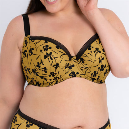 Curvy Kate Artisan Balcony Bra - Ochre/Black