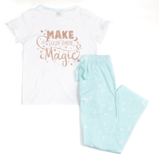 Forever Dreaming Womens 'Make Your Own Magic' Pyjama Set - Mint