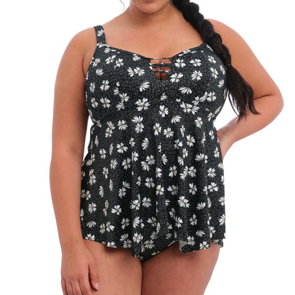 Elomi Plain Sailing Tankini Top - Black Daisy