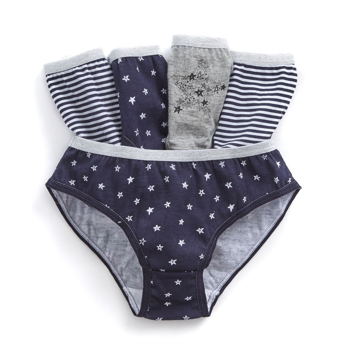 4Kidz Girls Briefs 5 Pack - Stars/Stripes (2-6 Years) 4Kidz