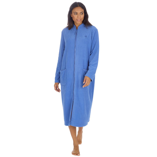 Countess Christie Longer Length Zip Housecoat - Blue