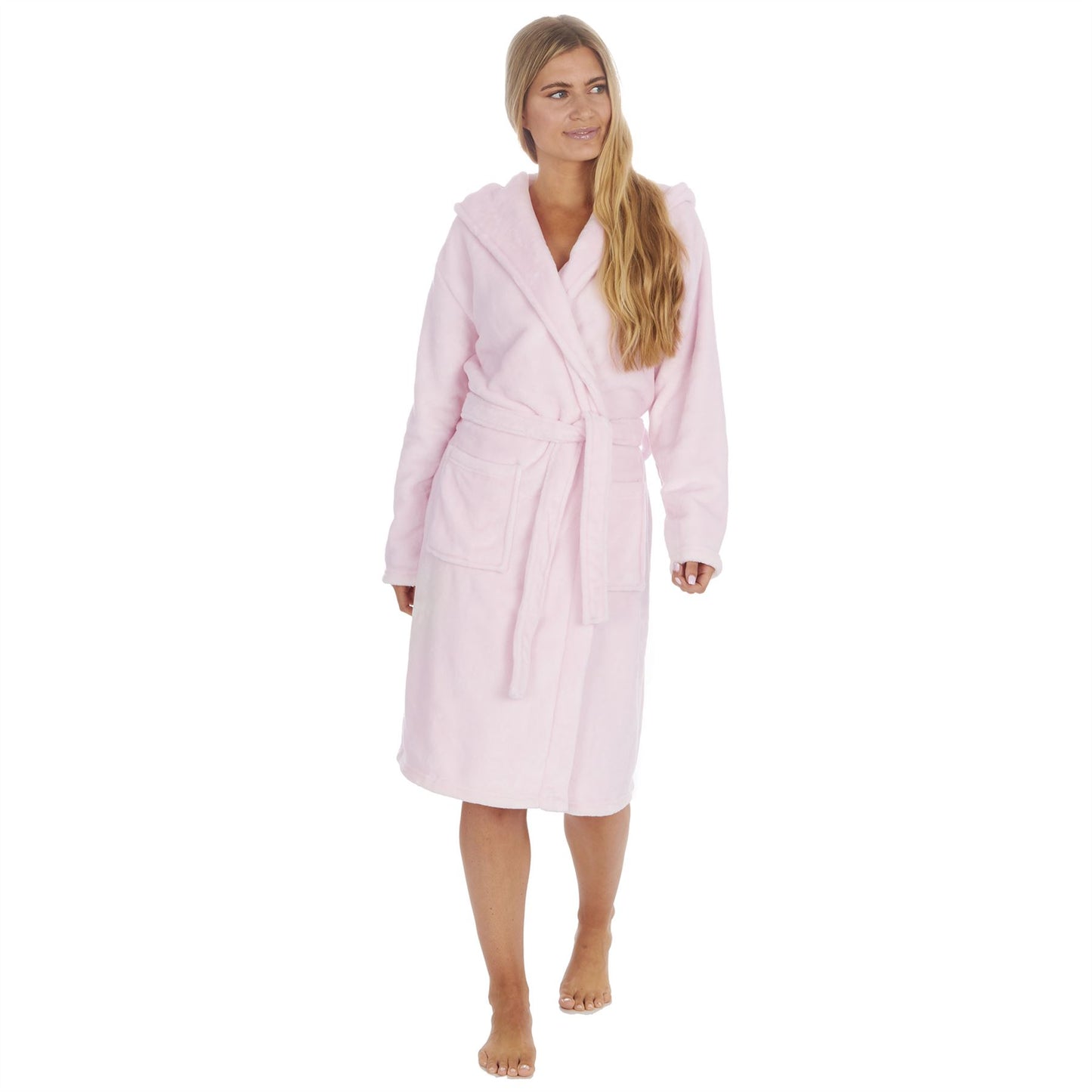 Forever Dreaming Womens Fleece Hooded Robe - Pink (S-XL)