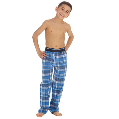 Cargo Bay Boys Woven Check Lounge Pants - Denim