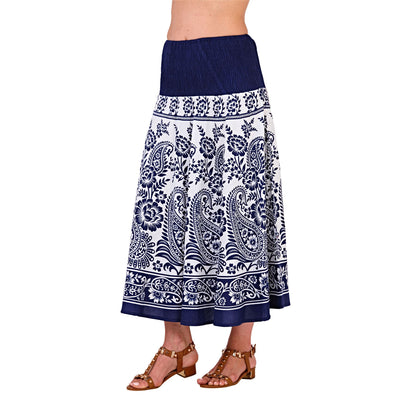 Pistachio Paisley Print 2 In 1 Dress - Blue