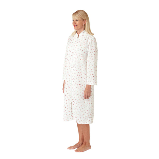 Marlon Womens Mock Quilt Zip Housecoat - Pink