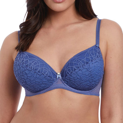 Freya Soiree Lace Padded Plunge Bra - Denim