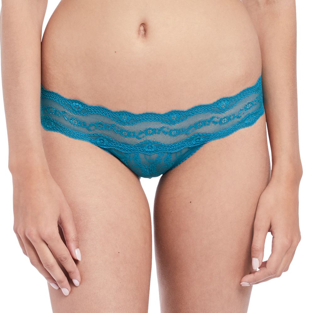 B.Tempt'd Lace Kiss Brief - Mykonos Blue