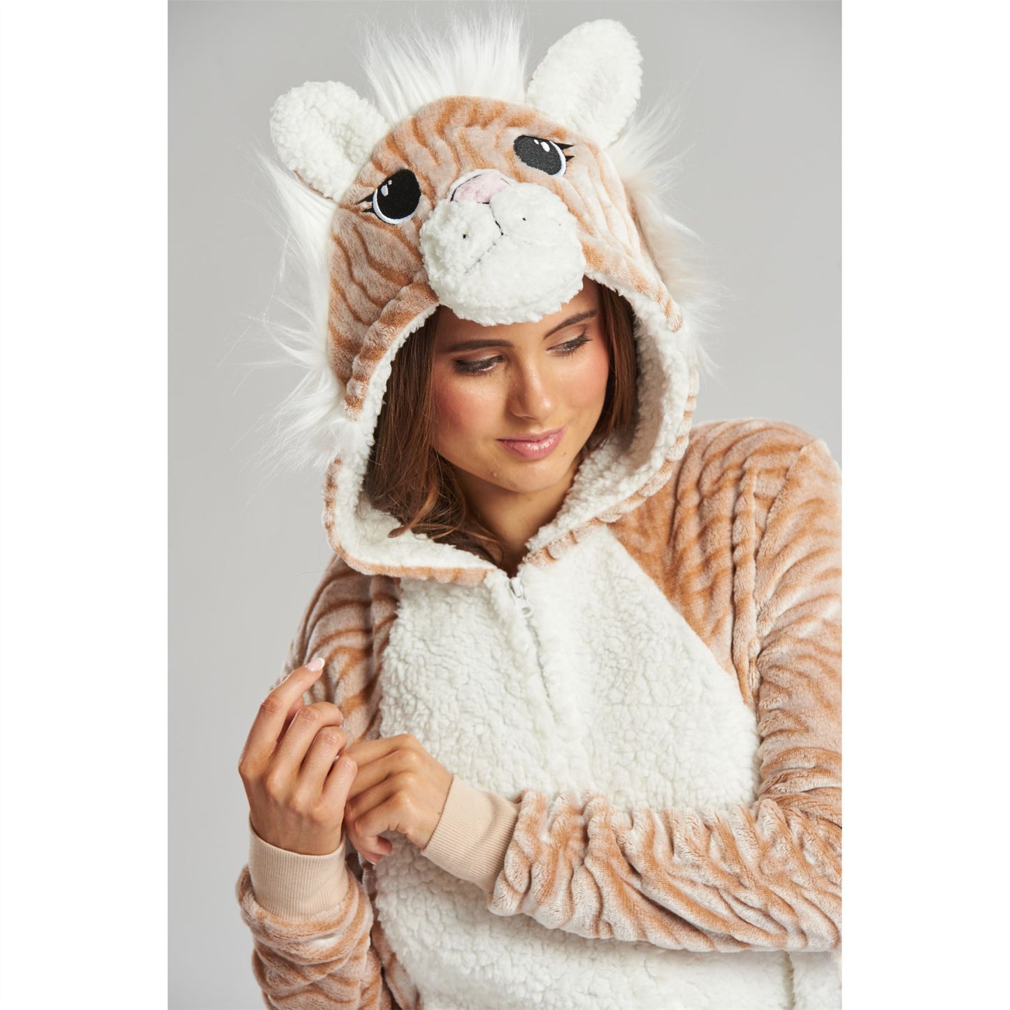 Loungeable Womens Luxury Fleece Tiger Onesie