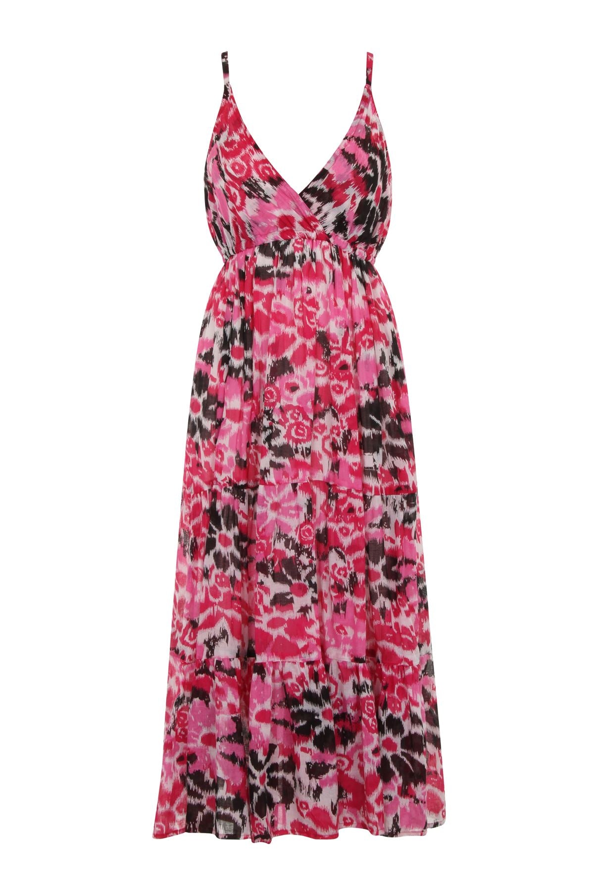 Pistachio Strappy Maxi Dress - Pink