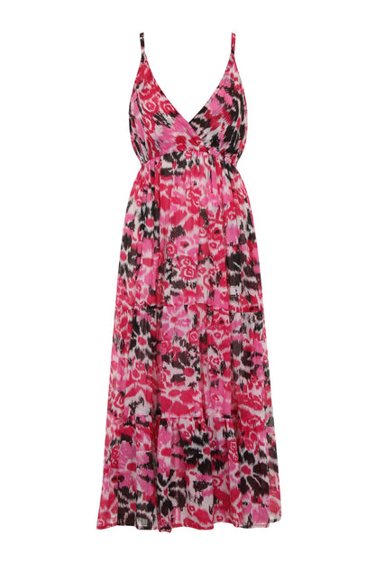 Pistachio Strappy Maxi Dress - Pink